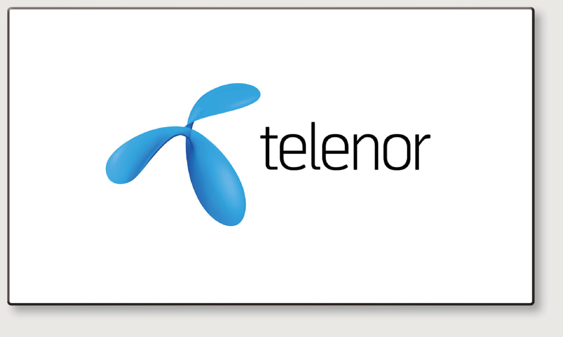 Logo for the corporation of Telenor, linked to their site. 